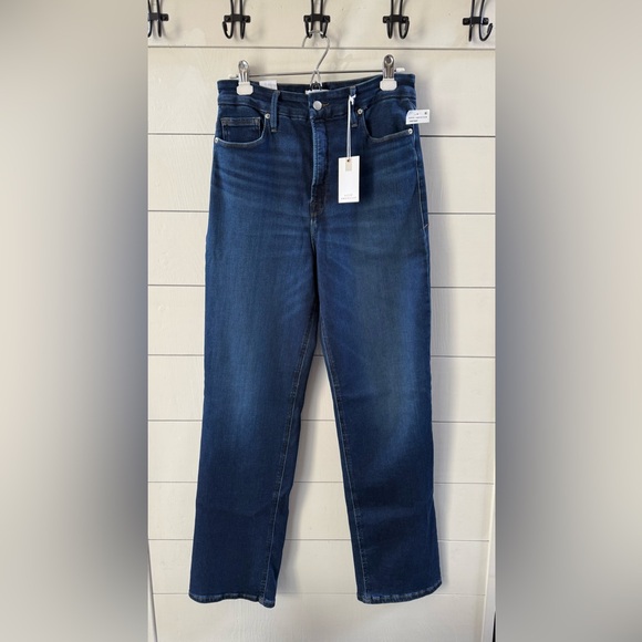 Good American Denim - NWT Good American Good True Straight Jeans Super High Rise 10/30 Dark Blue